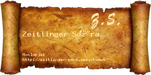 Zeitlinger Sára névjegykártya